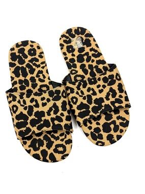 Animal Print Slipper Leopard Flip Flops Slip On Shoes Flat Sandals Summer Sandal
